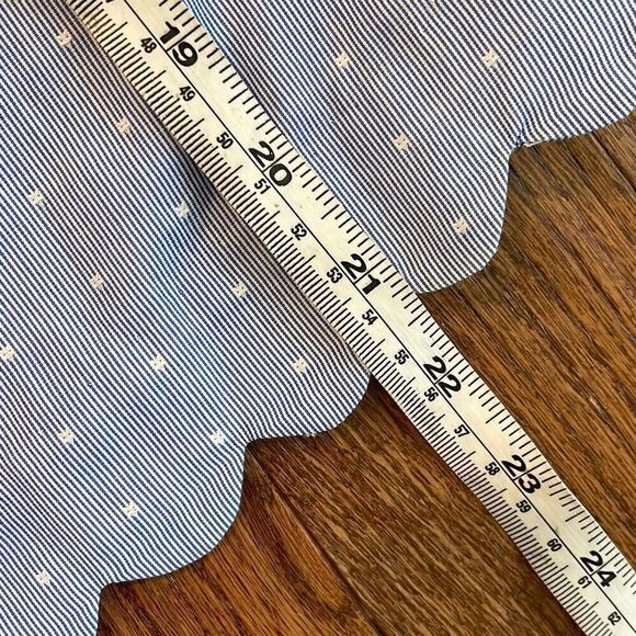 Vineyard Vines blue cotton polka dot scallop hem top 2 - Picture 8 of 10